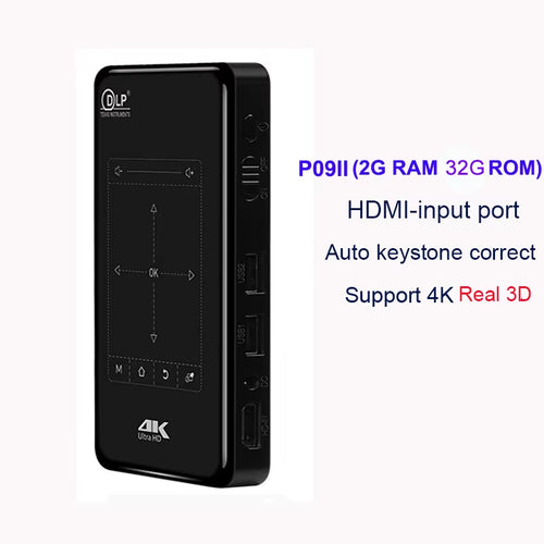 Smartidea New 3D 4K Phone Size HD Projector AC3 Android Wifi DLP Smart Proyector Beamer BT Battery Build-In Airplay Miracast
